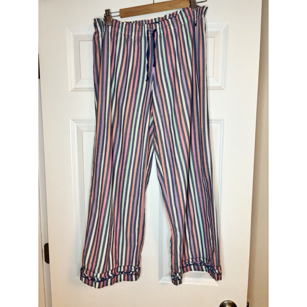 Victorias Secret Multicolor Stripe Pajama Pants Size M 100% Cotton